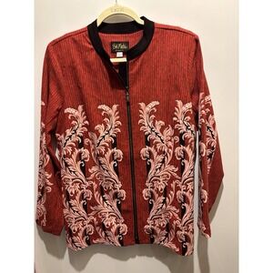 Bob Mackiebwearable Art Zip Up Sweater Women's Size M‎ See Pics For Measurements